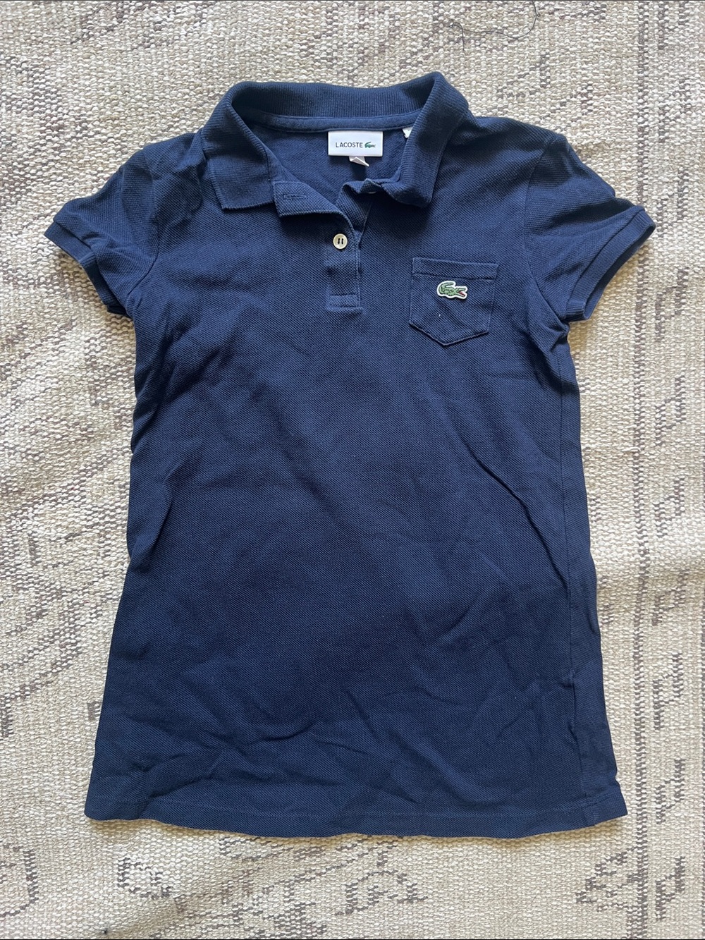 Lacoste Kids Dark Blue Polo with Croc Patch